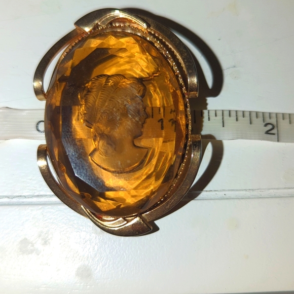 Vintage Topaz Cameo earrings and Brooch - Picture 6 of 7